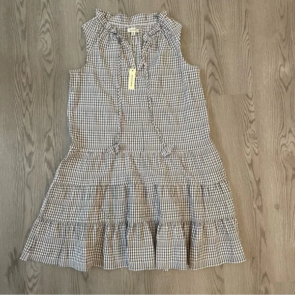 Max Studio Gingham Plaid Tiered Sleeveless Dress - Picture 1 of 10